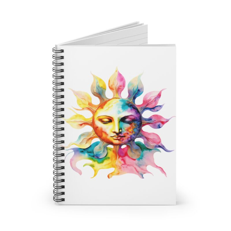 Watercolour Thoughtful Sun: Spiral Notebook - Image 3