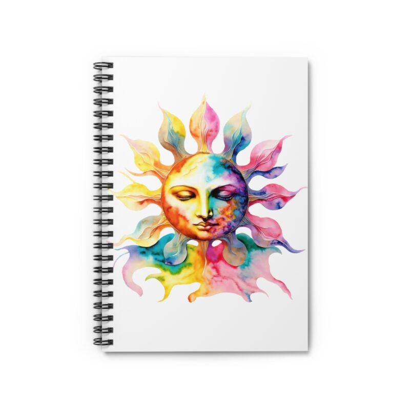 Watercolour Thoughtful Sun: Spiral Notebook - Image 2
