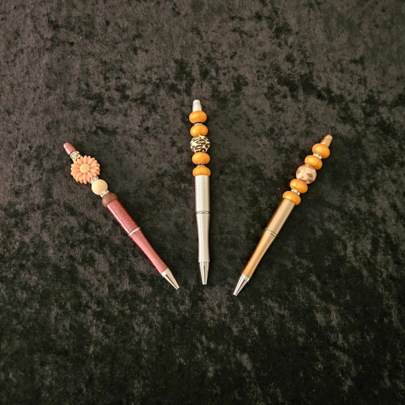 Animal Print Pen - Bronze and Orange - Image 4